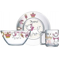 Набор детской посуды ОСЗ Disney Кошка Мари 3 предмета ( чашка 250 мл, тарелка, салатник )